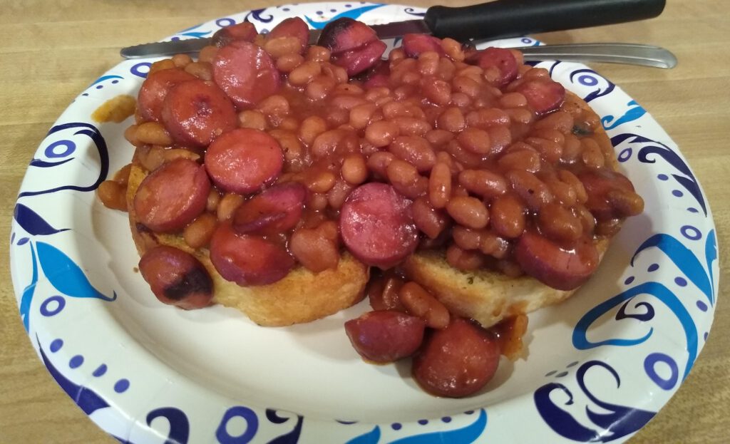 Hot dog and beans recipe